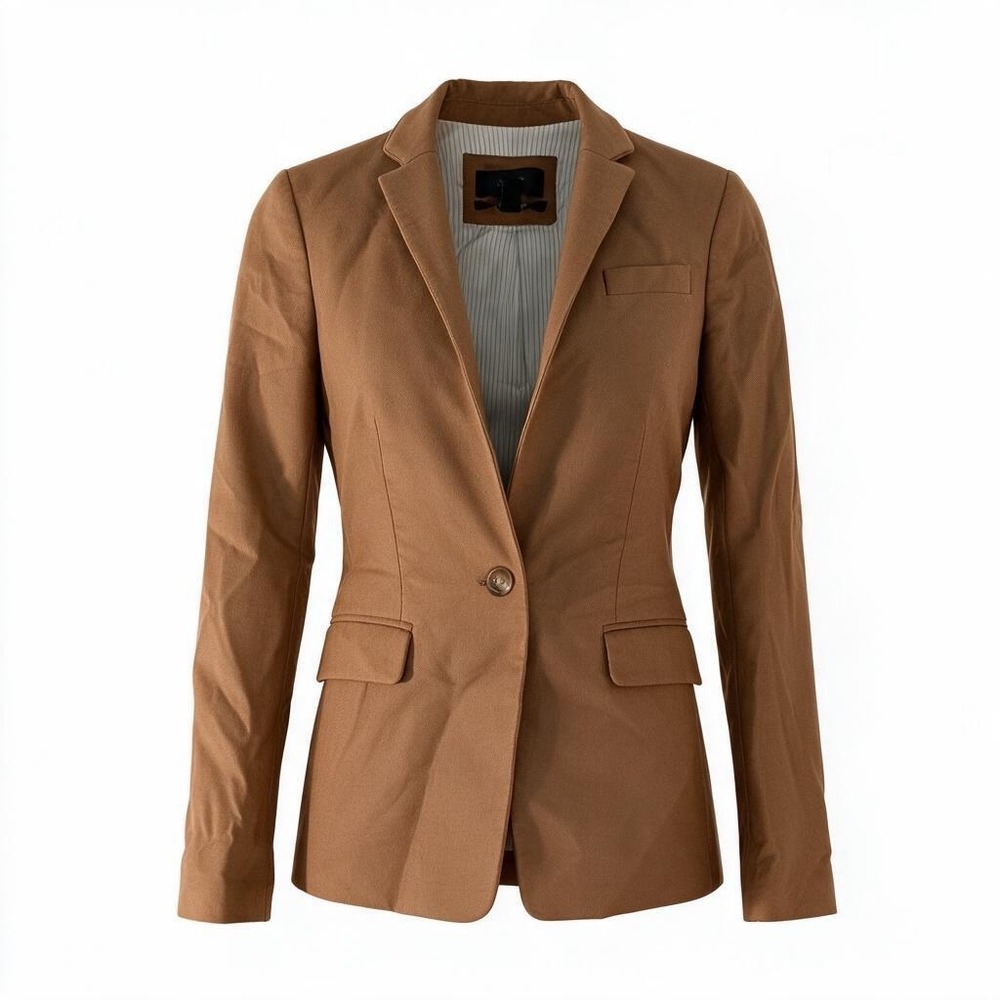 J.Crew Regent Blazer Camel Brown Wool Blend Single Button Jacket B0323 Size 00